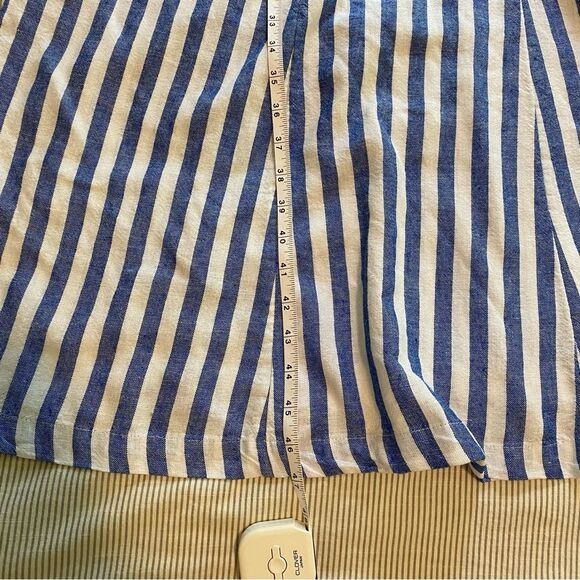 Old Navy Fit & Flare Linen Blend Midi Dress womens large white and blue stripe - Picture 13 of 13